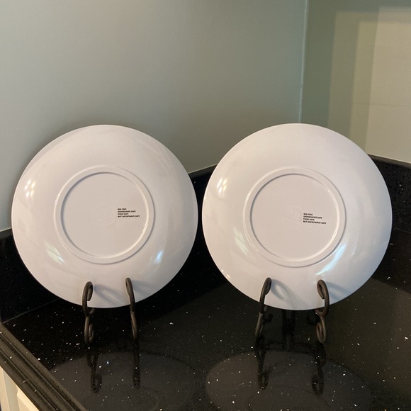 NWOT PAIR Hydrangea Floral Melamine Dessert Snack Sandwich 9” Plates Shabby - Picture 9 of 9